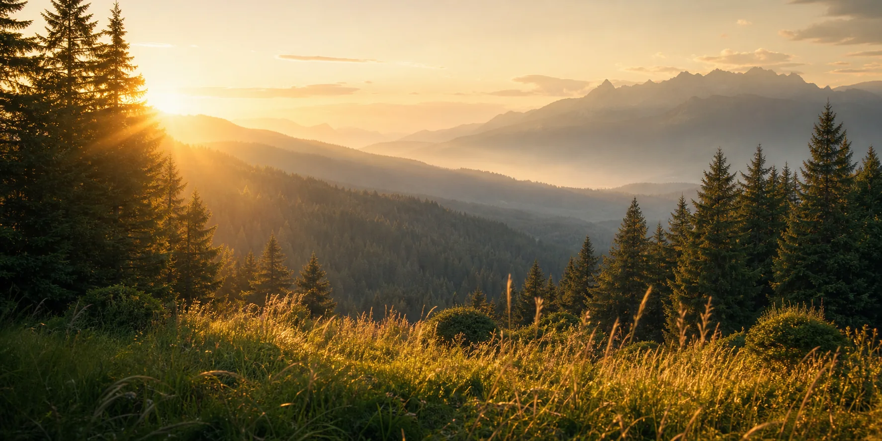 Golden mountain nature photography