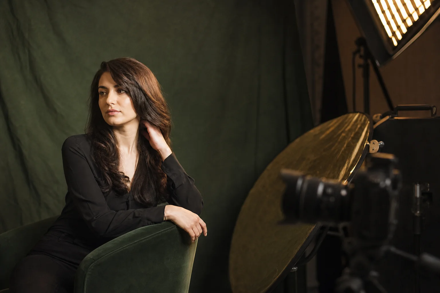 Editorial portrait photography studio setup