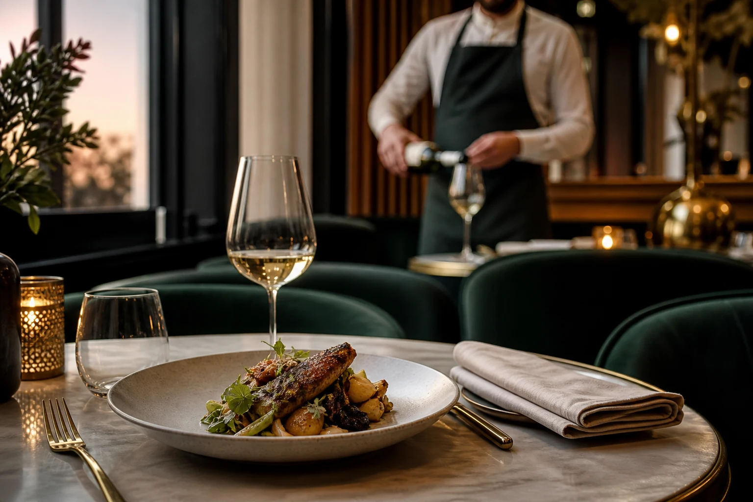 Premium hospitality and food photography in a boutique restaurant
